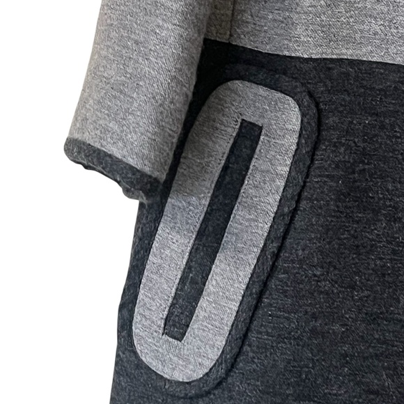 Carlisle Collection wool silk gray colorblock coat oversized silver buttons - Picture 6 of 12